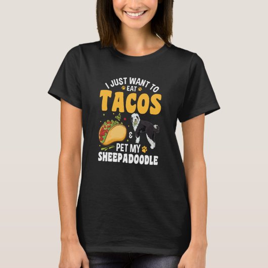 Tacos Doodle Dog Sheepadoodle T-shirt (Voorkant)