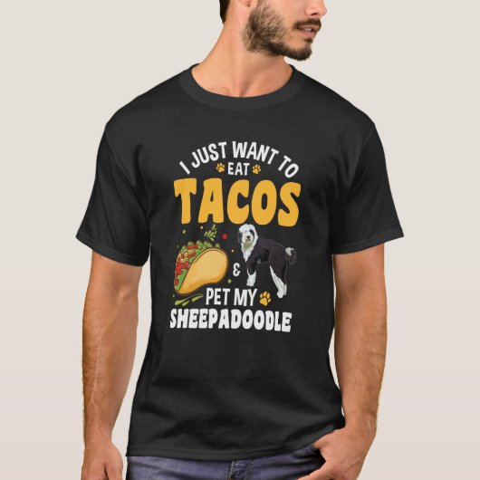 Tacos Doodle Dog Sheepadoodle T-shirt (Voorkant)