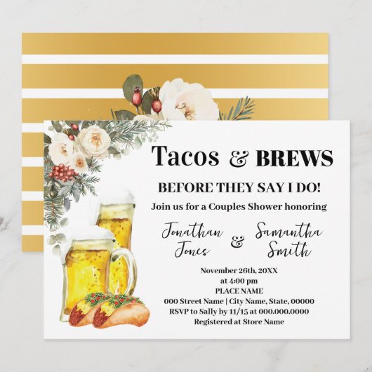 Taco's & Drank Voor Ik Doe Winter Douche Kaart (Voorkant / Achterkant)