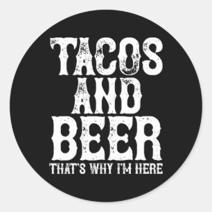 Taco's en bier Drink Drink Cinco de Mayo Mannen Wo Ronde Sticker