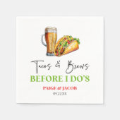 Taco's en biertjes voor ik trouw! Oefendiner Servet (Voorkant)