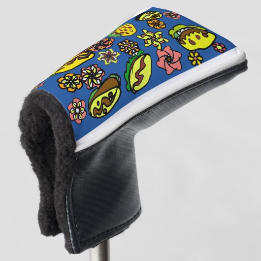 Tacos en bloemen golfheadcover (3/4 voorkant)