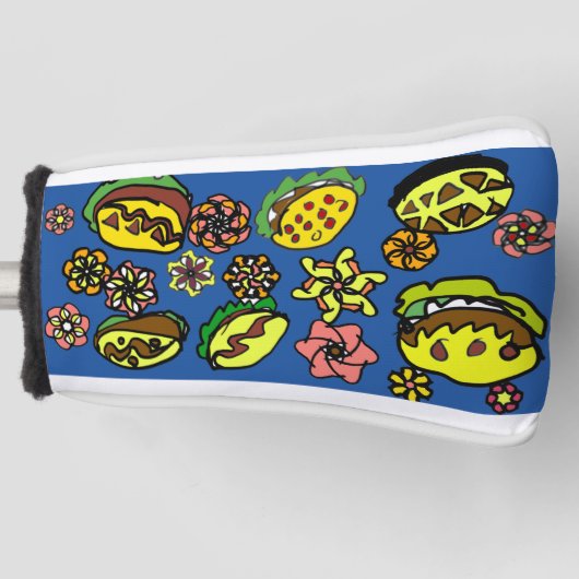 Tacos en bloemen golfheadcover (Voorkant)