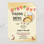 Tacos en Brews Couples Shower Invitation Kaart (Voorkant / Achterkant)