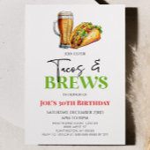 Tacos en brouwt Bier Glas Verjaardagsfeest Kaart