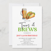 Tacos en brouwt Bier Glas Verjaardagsfeest Kaart (Voorkant)