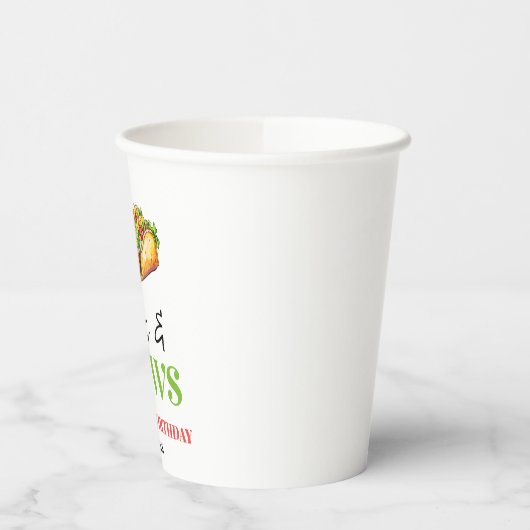 Tacos en brouwt Bier Glas Verjaardagsfeest Papieren Bekers (Links)