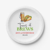 Tacos en brouwt Bier Glas Verjaardagsfeest Papieren Bordje (Voorkant)