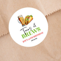 Tacos en brouwt Bier Glas Verjaardagsfeest