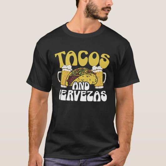 Tacos En Cervezas Bierdrinker Mexicaanse Cinco de T-shirt (Voorkant)