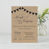 Tacos en diapers op Mannen en Baby shower Kaart (Staand voorkant)