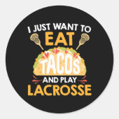 Tacos en lacrosse ronde sticker (Voorkant)