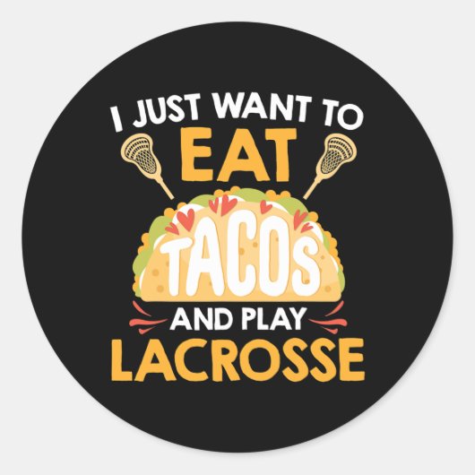 Tacos en lacrosse ronde sticker (Voorkant)