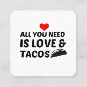 TACOS EN LOVE VIERKANTE VISITEKAARTJE (Voorkant)