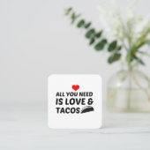 TACOS EN LOVE VIERKANTE VISITEKAARTJE (Staand voorkant)