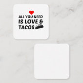 TACOS EN LOVE VIERKANTE VISITEKAARTJE (Voorkant / Achterkant)
