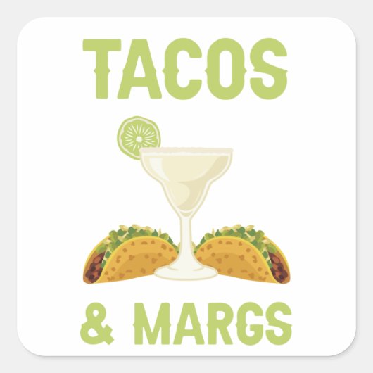 Tacos en merg vierkante sticker (Voorkant)