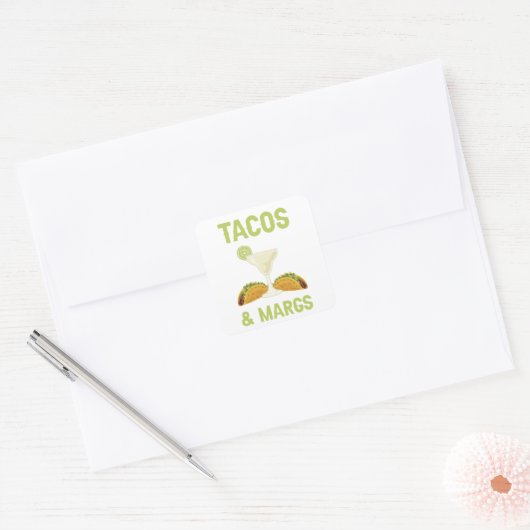 Tacos en merg vierkante sticker (Envelop)