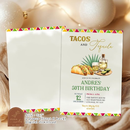 Tacos en Tequila 50e Mexicaanse verjaardag Kaart