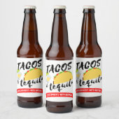 Tacos en Tequila Birthday Party Bier Etiket (Flessen)