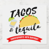 Tacos en Tequila Birthday Party Bier Etiket (Enkel label)
