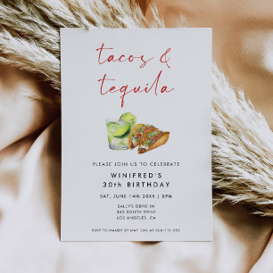 Tacos en Tequila Birthday Party Kaart