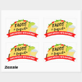 Tacos en Tequila Birthday Party Rechthoekige Sticker (Vel)
