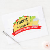 Tacos en Tequila Birthday Party Rechthoekige Sticker (Envelop)