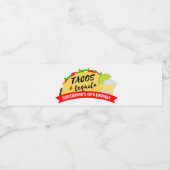 Tacos en Tequila Birthday Party Waterfles Etiket (Enkel label)
