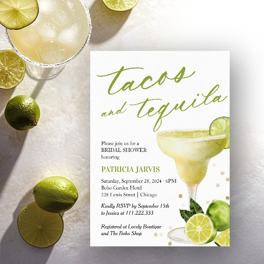 Taco's en Tequila Bruidsfeestje Kaart