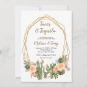 Taco's en Tequila Cactus Couples Douche Uitnodigin Kaart (Voorkant)