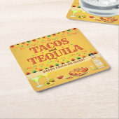 Tacos en Tequila Cinco de Mayo Fiesta Party Kartonnen Onderzetters (Schuin)