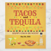 Tacos en Tequila Cinco de Mayo Fiesta Party Wijn Etiket (Enkel label)