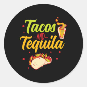 Tacos en Tequila Cinco de Mayo Ronde Sticker
