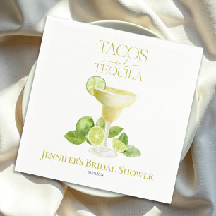 Taco's en tequila Citroen Waterverf Vrijgezellen Servet