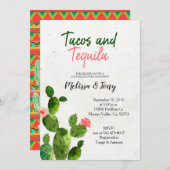 Tacos en Tequila Couples Shower Invitation Kaart (Voorkant / Achterkant)