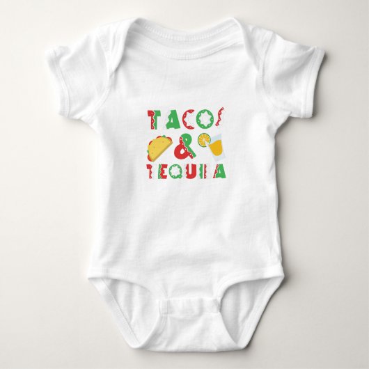 Tacos en Tequila Funny Drink Mexicaans voedsel Romper (Voorkant)