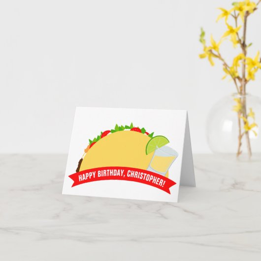 Tacos en Tequila Kaart (Gele Bloem)