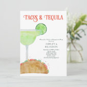 Tacos en Tequila Margarita Engagement Party Kaart (Staand voorkant)