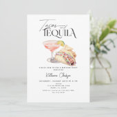 Tacos en Tequila Margarita Uitnodiging voor verjaa (Staand voorkant)