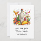 Tacos en Tequila Mexicaanse Fiesta bruiloft Save The Date (Voorkant)