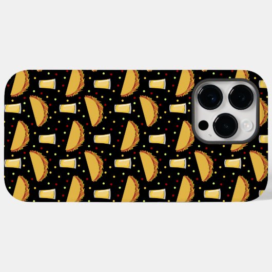 Tacos en Tequila Shots Pattern Case-Mate iPhone Case (Achterkant (horizontaal))