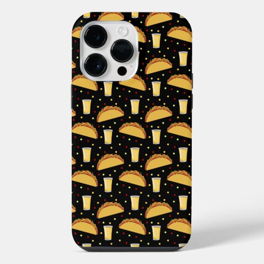 Tacos en Tequila Shots Pattern iPhone Hoesje (Achterkant)