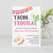 Taco's en Tequila Verjaardagsfeest Uitnodiging (Staand voorkant)