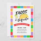 Tacos en Tequila Verjaardagsfeestuitnodiging Kaart (Voorkant)