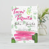 Taco's en Tequila Verloving Feest Kaart (Staand voorkant)
