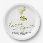 taco's en tequila-Vrijgezellenfeest Papieren Bordje (Voorkant)
