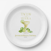 Taco's en tequila | Waterverf Vrijgezellenfeest Papieren Bordje (Voorkant)