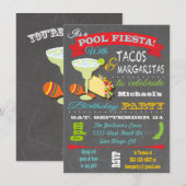 Tacos en Tequilla Pool Birthday Party Invitation Kaart (Voorkant / Achterkant)
