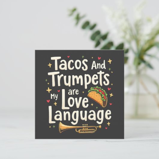 Taco's en trompetten zijn mijn liefdestaal Mexico Save The Date (Staand voorkant)